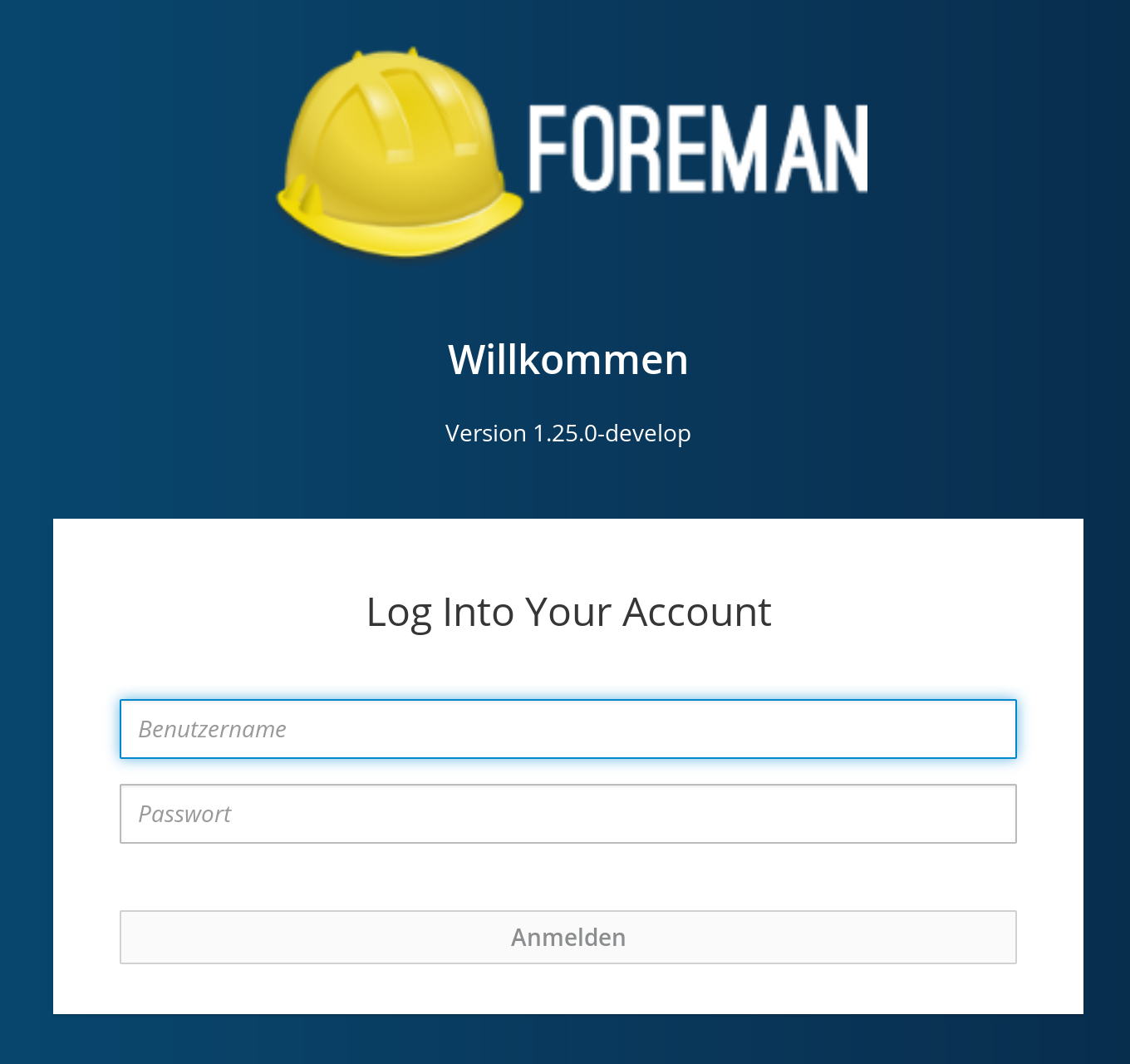 Foreman Loginscreen